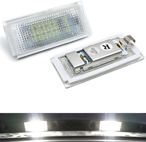 2x LED Kennzeichenleuchte CAN-BUS fehlerfrei 6000K Compatible for BMW | Kennzeichenbeleuchtung LED IP67 wasserdicht Compatible for BMW E46 316i 318i 320d 320i 323i Einfacher Einbau Plug & Play