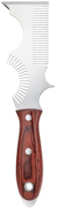PinStone Paint Brush and Roller Cleaner Tool - Paint Brush Comb, Paint Roller Cleaner, High Polished Stainless Steel, Premium Beech Wooden Handle, Putty Scraper, 8-in-1 Painters Tool