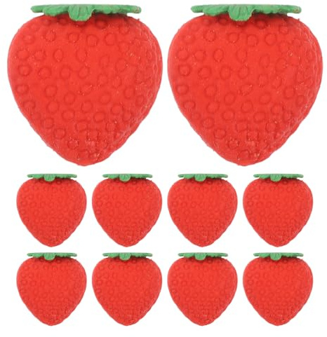 SHINEOFI 100 Stück Cartoon-Erdbeer-Radiergummi lustige radiergummis radiergummi kawaii Schülerversorgung tpr Red