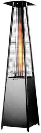 Avilia - Pyramidenförmiger Gasofen Aura für den Außenbereich, 12 kW, mit Piezo-Zündung und verstellbarem Thermostat für Terrassen und Gärten, Betrieb mit LPG- oder Butangasflasche, modernes Design