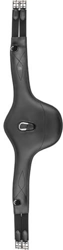 WALDHAUSEN Ledersattelgurt mit Bauchlatz, schwarz, 125 cm