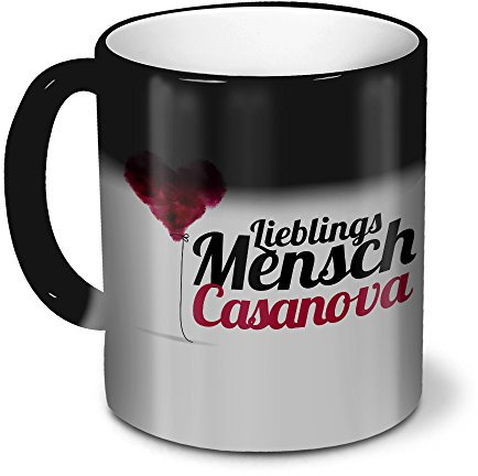 printplanet Zaubertasse mit Namen Casanova - Magic Mug mit Design Lieblingsmensch - Zauberbecher, magische Kaffeetasse