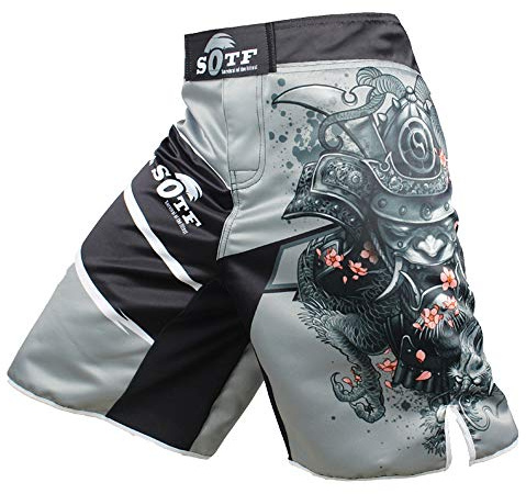 SOTF Pantalones Cortos Shorts Modelo Samurai Ideales MMA K-1 Kick Boxing Boxeo Crossfit etc. (M)
