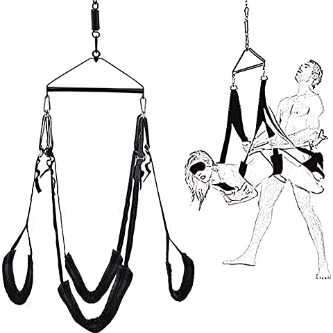 BDSMAGE Liebesschaukel Sexschaukel Sex Swings Loveswing SM Set Bondageset BDSM Sexspielzeug für Paare (Schwarz)