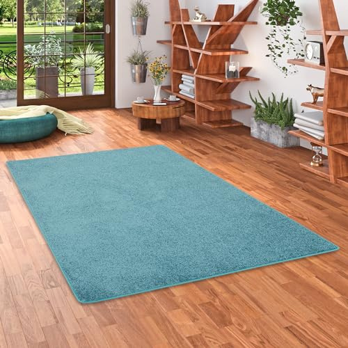 Snapstyle Cottage Hochflor Teppich Petrol – Shaggy Teppich extra weich, moderner Wohnzimmer Teppich, kuschelig & pflegeleicht