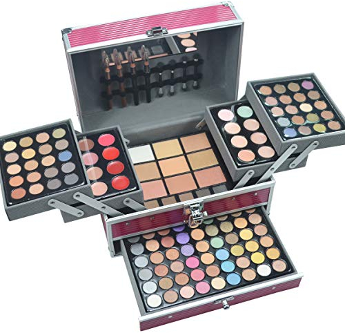 MUUZONING Set palette 132 colori per make up cosmetici professionali include rossetto correttore ombretti lucidalabbra fard cipria fondotinta Polvere - Per l'uso quotidiano e professionale N1
