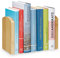 Relaxdays Buchstütze 2teilig, Buchtrenner für CDs, DVDs u. Bücher, Buchwinkel aus Bambus, HBT: 17x11,5x12,5 cm, natur