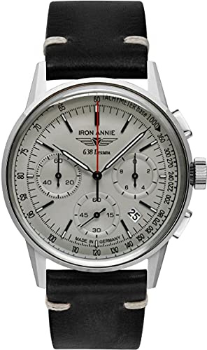 Iron Annie Herrenuhr mit Lederband Serie G38 Dessau Quarz Chronograph Datum 5376