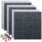 Uoisaiko Tableau en Feutre Mural 30x30 cm, Pack de 6 Panneau Liege Adhésif avec 30 Punaise, Tableau d'Affichage pour Bureau et Maison, Gris