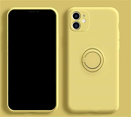 Alihtte iPhone 12 Mini Case Magnetic Ring 360 Rotating Slim Shockproof Soft Liquid Silicone Case with Metal Plate, Magnet Car Holder Bumper Cover for iPhone 12 Mini