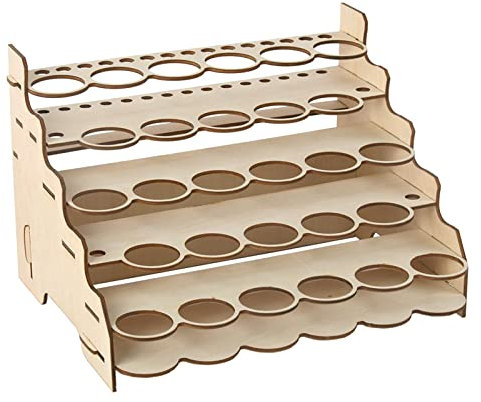 lahomia Nozioni di Base Fai-da-Te Vernice Pigment Bottle Rack Strumento epossidico Espositore per immagazzinaggio organizzatore in Legno Multistrato - 28 Fori 35mm a