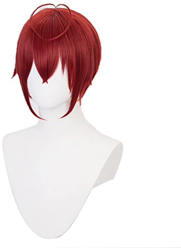 GZIRUE Rot Kurz Perücke für Riddle Rosehearts Wig Cosplay Anime Kostüm with Wig Cap
