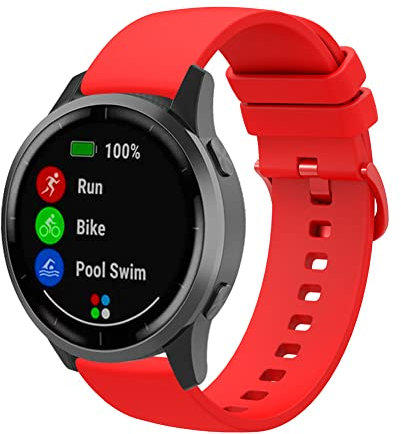 Axcellent Cinturino in silicone per Garmin Vivoactive 4S / Venu 2S / Vivomove 3S, morbido sport 18mm Quick Release impermeabile cinturino di ricambio per Fossil Women's Gen 6 / Gen 5E
