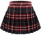 Happy Cherry Damen Kariert Faltenrock Elastisch Taille Minirock Klassischer Plaid Rock mit Hose Drunter Tennis Sportrock