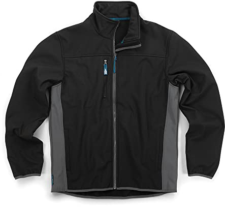 Tough Grit 2-Tone Softshell Water Resistant and Breathable Work Jacket Black/Charcoal Size XL