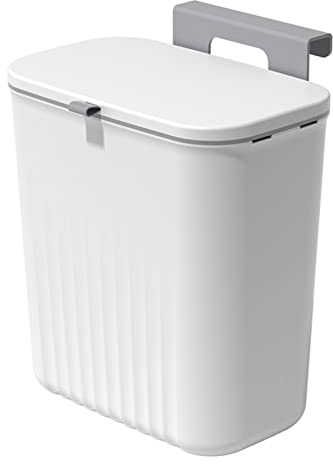 Bncxdc Cubo Basura Extraible bajo Fregadero, Cubo de Basura, Cubo de Basura para la Cocina con Tapa, Cubo de Basura Colgante para el hogar, 9.5 litros, Blanco