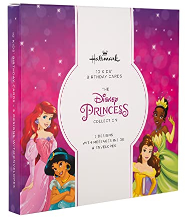 Hallmark Kinder-Geburtstagskarten – Multipack mit 10 in 5 Disney-Prinzessinnen-Designs
