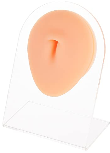 OLYCRAFT Bauchnabelmodell Aus Weichem Silikon Mit Acryl Ausstellungsständer Flexibles Modell Aus Weichem Silikon Aus Gummi Nabel Zeigt Modell Zum Üben von Piercing Schmuck Display Lehranweisungen