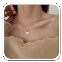 TseenYi Opal Anhänger Halskette Minimalistische Opal Halskette Quadratisch Opal Kristall Halskette Kette Schmuck Für Frauen Und Mädchen (Gold)