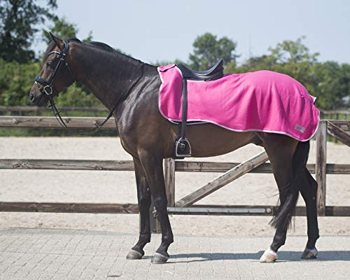 QHP Nierendecke Fleece-Ausreitdecke Color Fleecedecke Sattelausschnitt (XXS, Fuchsia)