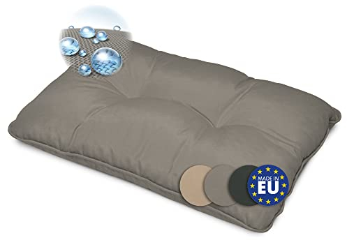 Beautissu Lounge Kissen Outdoor Rückenkissen 50x40x12 cm – Wetterfest Schmutzabweisend Polster für Gartenmöbel Lounge Rattan Möbel Rückenkissen Gartenstuhl Sitzpolster Grau