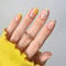 Yellow Short Square Shape Press on Nails, 24 PCS Artificial Fake Nails with Flower Decoration Design Full Cover French False Nails,for Women and Girls Nail