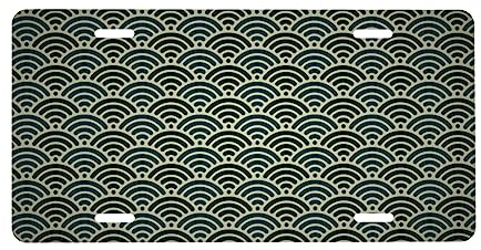 Japanisches Muster bedruckte Nummernschild Aluminium Nummernschild Kennzeichen Anhänger Auto Kennzeichen Abdeckungen Auto Zubehör Neuheit Tag Nummernschild