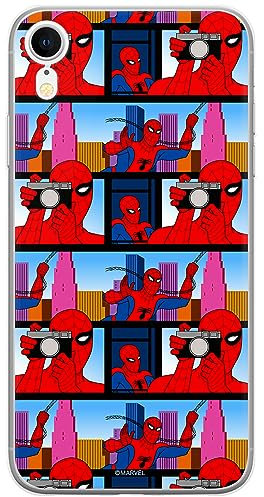 ERT GROUP mobile phone case for Iphone XR original and officially Licensed Marvel pattern Spider Man 038 optimally adapted to the shape of the mobile phone, case made of TPU