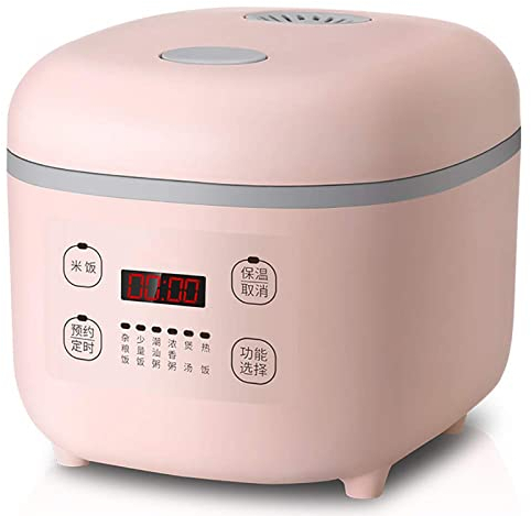 fUfIzU Mini Rice Cooker Household Multifunctional Intelligent Appointment Timing Rice Cooker Non-Stick Inner Pot for 1-4 People 2 Liters 500W,Pink