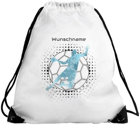 Eurofoto Turnbeutel mit Namen und Motiv mit Handball | Sport-Beutel mit Hobby personalisiert | Gymbag mit Wunschnamen