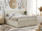 MKS MEBLE Boxspringbett 200x200 Mit 2 Bettkästen, Polsterbett Mit Matratze H4 Topper, Bett Mit Kopfteil - Beige Velvet - H4 - Ally