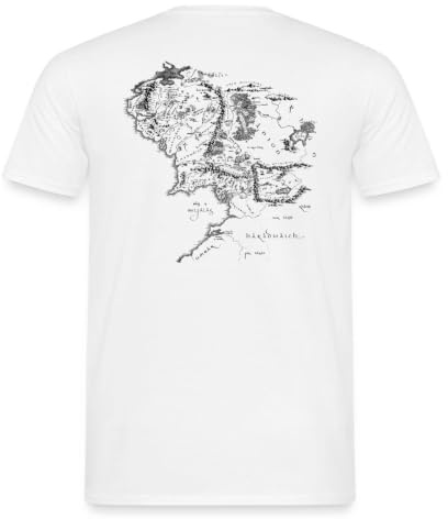 Der Herr Der Ringe Rückenprint Mittelerde-Karte Männer T-Shirt