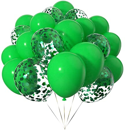 Ainmto 50 Stück 12 Zoll Luftballons Grün Helium und Ballons Konfetti Grün für Geburtstag, Hochzeiten
