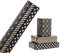 HBell Geschenkpapierrolle, 3 Rollen, Schwarz und Gold, Geschenkpapier, Schwarz / Gold, Metallic, geeignet für Geburtstag, Weihnachten, Neujahr, Hochzeit, Party, 43 cm x 3 m pro Rolle