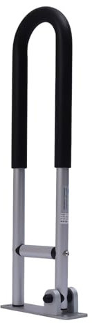 ACROSSPART Toiletten Wandstützgriff 60CM, Toilette Klappgriff Aufstehhilfe Stützklappgriff, WC Haltegriff Aluminiumlegierung Aufstehbügel, 90° Drehbarer, Anti-Rutsch Sicherheitsgriffe für Senioren