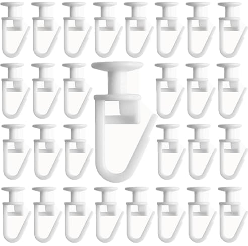 VHPNWJOB 100 Pezzi Ganci Plastiche per Tende Ganci per Binario Tende Scorrevoli Curtain Glider Hooks Accessori Tende Scorrevoli Ganci Binario per Bagni Cucine Camere da Letto Finestre