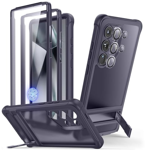 ESR for Samsung Galaxy S24 Ultra Case, S24 Ultra Case with Extra Protective Front Frame, 3 Stand Modes, Exceeds Full-Coverage Military-Grade Protection, Heavy Duty Shock Armor Stand, Frosted Purple