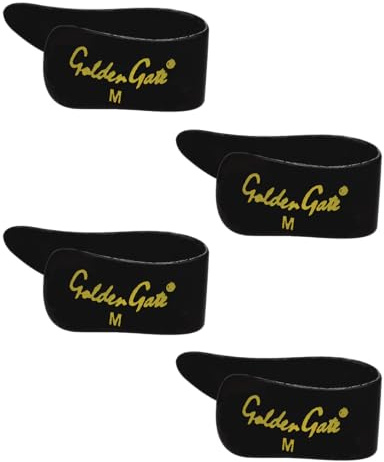 Golden Gate Medium Thumb Pick - 4PK - Black Plastic - For Guitar, Banjo, and other Instruments