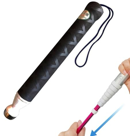 Tavkomco Ultrakurzer teleskopischer Blindenstock – 9 Abschnitte, zusammenklappbarer Gehstock aus Titanlegierung für Blinde oder Sehbehinderte, inklusive optionaler Krückenspitze(A,125cm(49in))