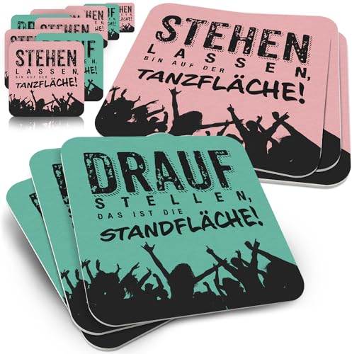 Party Bierdeckel von Funke & Brand – 50er Set mit Tanzflächen-Motto Draufstellen & Stehen Lassen