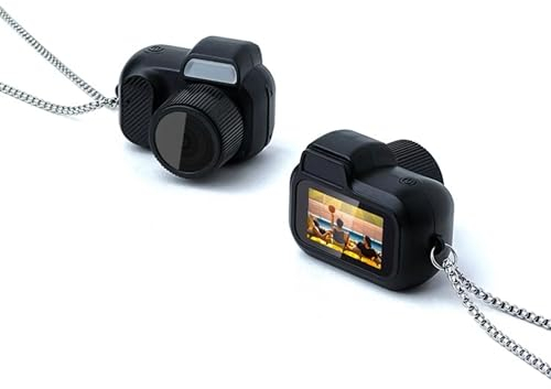 Bewinner Mini Fotocamera Digitale 2MP, Fotocamera Compatta Portatile 1080P, Piccola Videocamera con Schermo a Colori, Ciondolo Anti Perdita con Cinturino da Polso per Adolescenti Studenti