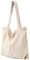 Damen Cord Tote Bag - Große Shopper Schultertasche Mit Reißverschluss für Schule, Büro, Reisen, Einkaufen - Aesthetic Design (Beige)