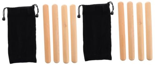 Vaguelly 4 Paare Rhythmus Stick Rhythmus Musik Lummi Stick Percussion Instrument Instrumente Timbale Sticks Oud Instrument Trommel Musik Sticks Musikinstrumente Kinder Tasche Holz