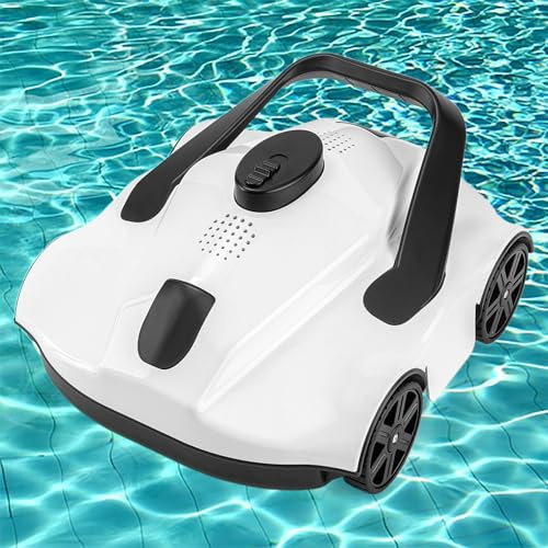 Beachtiful Robot Nettoyeur de Piscine, Aspirateur de Piscine sans Fil pour Piscine Hors Sol, Dure Jusqu'à 130 Minutes, Aspirateur de Piscine Hors Sol avec Fonction D'auto-stationnement