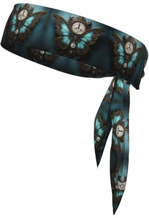 Unisex-Stirnband mit Uhr-Schmetterlings-Aufdruck, für Sport, Ninja-Stirnbänder, Schweißbänder zum Laufen