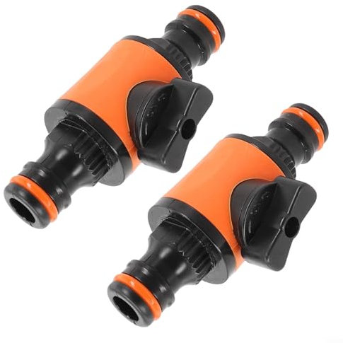 Oniissy 2PC Hose Pipe Tap Shut Off Valve Fitting Connector Garden Garden Quick Coupler,Garden Hose Pipe in Line Tap Shut Off Valve Fitting Connect Adaptor Tool Gadget
