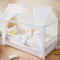 ToxyJopy Hausbett Himmel Set – 2-teiliges Betthimmel Hausbett mit leuchtenden Sternen – Hausbett Deko mit Wimpelkette aus Bio-Baumwolle – Traumhafte Kinderzimmer Dekoration