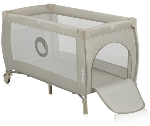 Lionelo Stefi Plus 2-in-1 Reisebett und Laufstall bis 15 kg Babybett Kinderreisebett mit Matratze Seitlicher Eingang mit Reißverschluss Hochwertige Schaumstoffmatratze