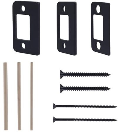 BOXOB 3pcs Standard Door Lock Strike Plate, Universal Security Striker Door Strike Spacer Shim Plates with Screws Gap Kit for Interior and Exterior Latch Plate Alignment