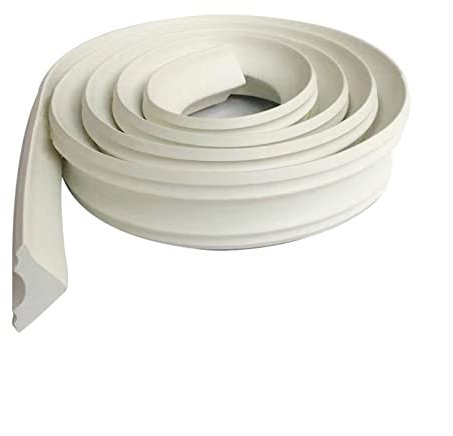 Moulures murales Moulure flexible autocollante de 2 m | Corniche de plafond autocollante | Bandes de calfeutrage et de finition for sols, fenêtres, portes et plafonds | À peindre(White,(M):35MM/1.37IN